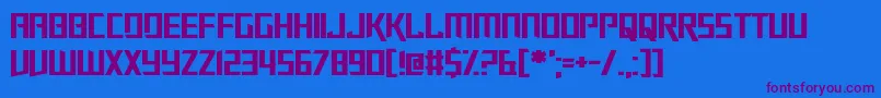 Slalom-Schriftart – Violette Schriften auf blauem Hintergrund
