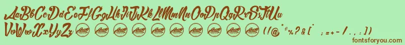 Slam  PersonalUseOnly Font – Brown Fonts on Green Background