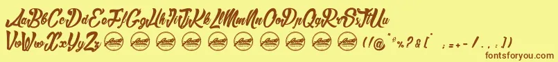 Slam  PersonalUseOnly Font – Brown Fonts on Yellow Background