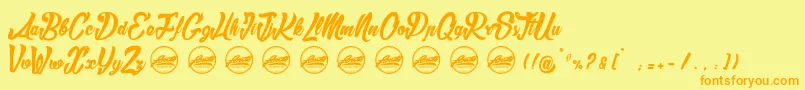 Slam  PersonalUseOnly Font – Orange Fonts on Yellow Background