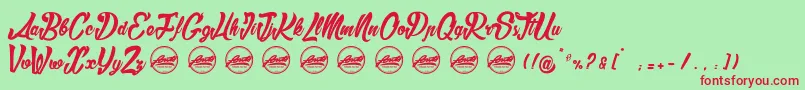 Slam  PersonalUseOnly Font – Red Fonts on Green Background