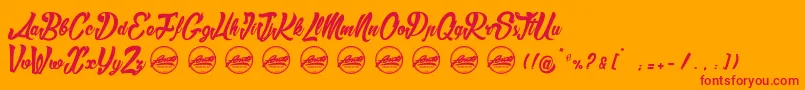 Slam  PersonalUseOnly Font – Red Fonts on Orange Background