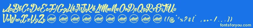 Slam  PersonalUseOnly Font – Yellow Fonts on Blue Background