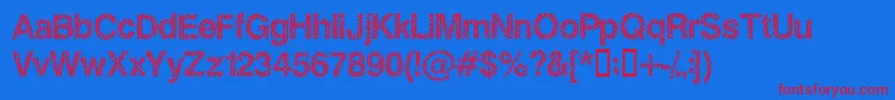 Fonte SLANKB   – fontes vermelhas em um fundo azul