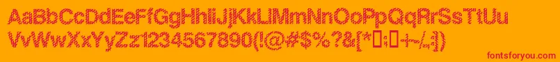 フォントSLANKB   – オレンジの背景に赤い文字