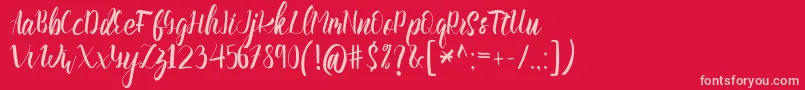 Slash Bold Font – Pink Fonts on Red Background
