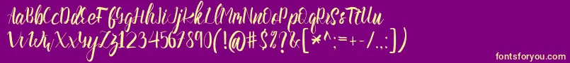 Slash Bold Font – Yellow Fonts on Purple Background