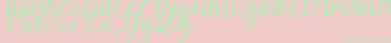Fonte Slash Regular – fontes verdes em um fundo rosa