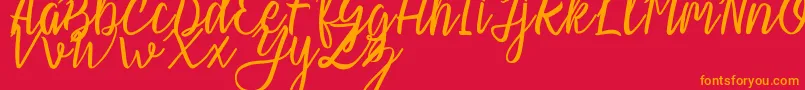 Slash Regular Font – Orange Fonts on Red Background