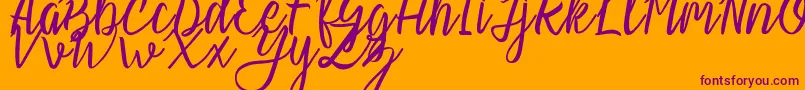 Slash Regular Font – Purple Fonts on Orange Background