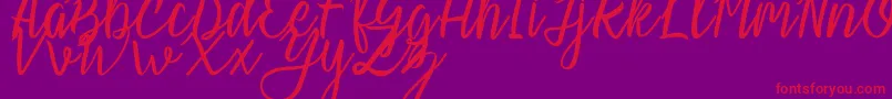フォントSlash Regular – 紫の背景に赤い文字