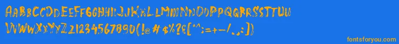 SlasZ Brush Font – Orange Fonts on Blue Background