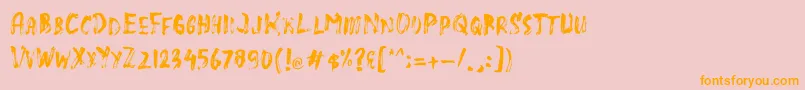 SlasZ Brush Font – Orange Fonts on Pink Background