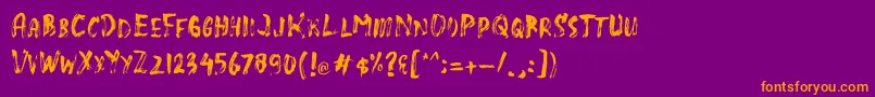 SlasZ Brush Font – Orange Fonts on Purple Background