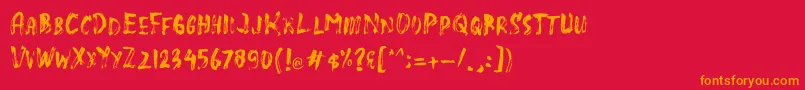 SlasZ Brush Font – Orange Fonts on Red Background