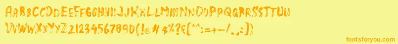 SlasZ Brush Font – Orange Fonts on Yellow Background