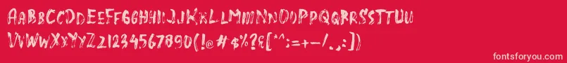 SlasZ Brush Font – Pink Fonts on Red Background