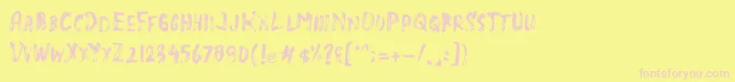SlasZ Brush Font – Pink Fonts on Yellow Background