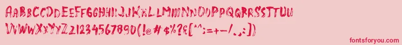 SlasZ Brush-Schriftart – Rote Schriften auf rosa Hintergrund