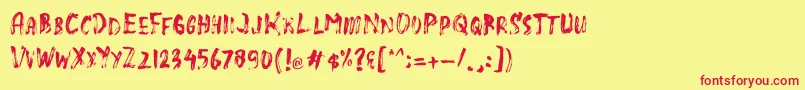 SlasZ Brush Font – Red Fonts on Yellow Background