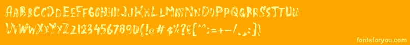 SlasZ Brush Font – Yellow Fonts on Orange Background