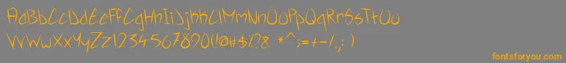 Slatana Regular-Schriftart – Orangefarbene Schriften auf grauem Hintergrund