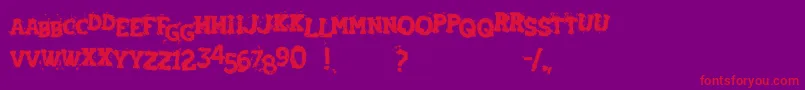 slaughterhouse Font – Red Fonts on Purple Background