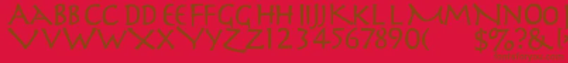 slayer11-fontti – ruskeat fontit punaisella taustalla