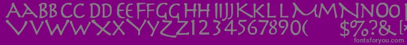 フォントslayer11 – 紫の背景に灰色の文字