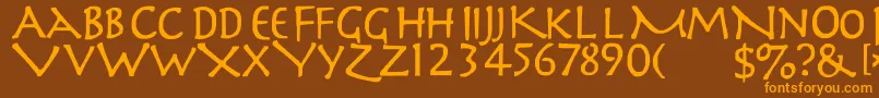 slayer11 Font – Orange Fonts on Brown Background