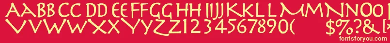 slayer11 Font – Yellow Fonts on Red Background