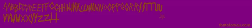Fonte Slaytanic – fontes marrons em um fundo roxo