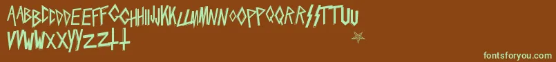 Slaytanic Font – Green Fonts on Brown Background