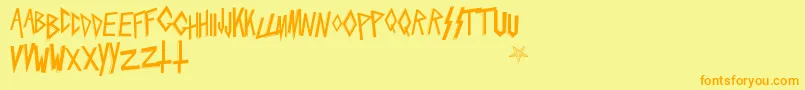 Slaytanic Font – Orange Fonts on Yellow Background