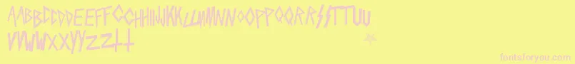 Slaytanic Font – Pink Fonts on Yellow Background