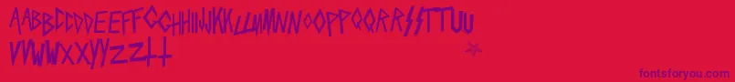 Slaytanic Font – Purple Fonts on Red Background