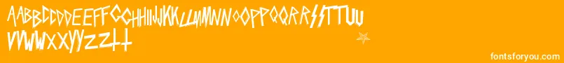 Slaytanic Font – White Fonts on Orange Background