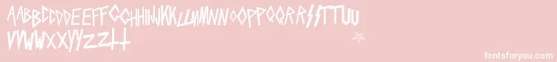 Slaytanic Font – White Fonts on Pink Background
