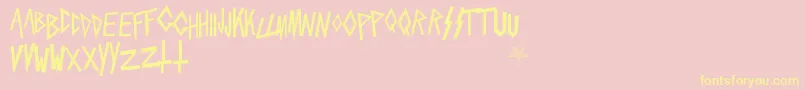 Slaytanic Font – Yellow Fonts on Pink Background