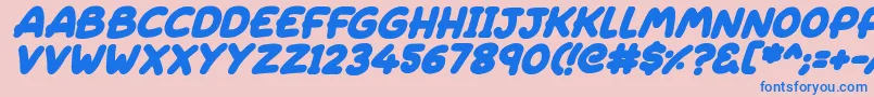 fuente Sleeping Italic – Fuentes Azules Sobre Fondo Rosa