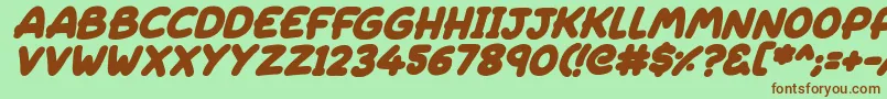 Sleeping Italic Font – Brown Fonts on Green Background