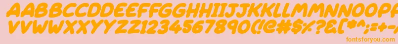 Sleeping Italic-Schriftart – Orangefarbene Schriften auf rosa Hintergrund