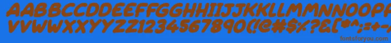 Sleeping Italic Font – Brown Fonts on Blue Background
