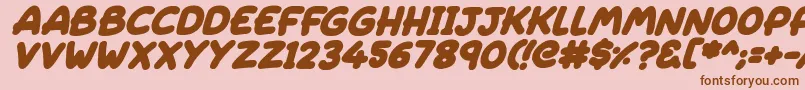 Sleeping Italic Font – Brown Fonts on Pink Background