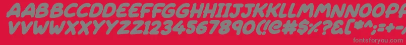 Sleeping Italic Font – Gray Fonts on Red Background