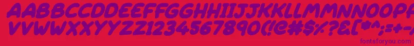 Sleeping Italic Font – Purple Fonts on Red Background