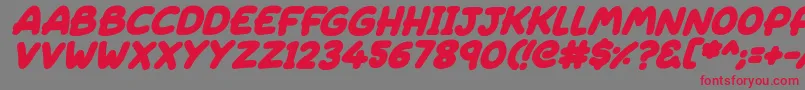 Sleeping Italic Font – Red Fonts on Gray Background