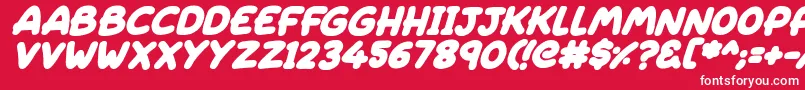 Sleeping Italic Font – White Fonts on Red Background