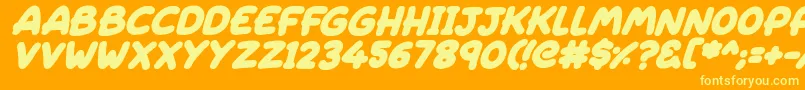 Sleeping Italic Font – Yellow Fonts on Orange Background