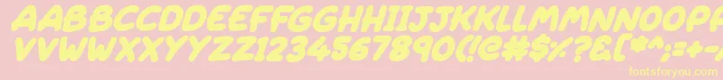 フォントSleeping Italic – 黄色のフォント、ピンクの背景